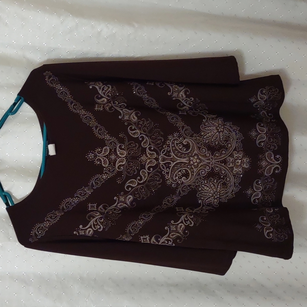 🖤Women's Perseption Brown Top in size 2x